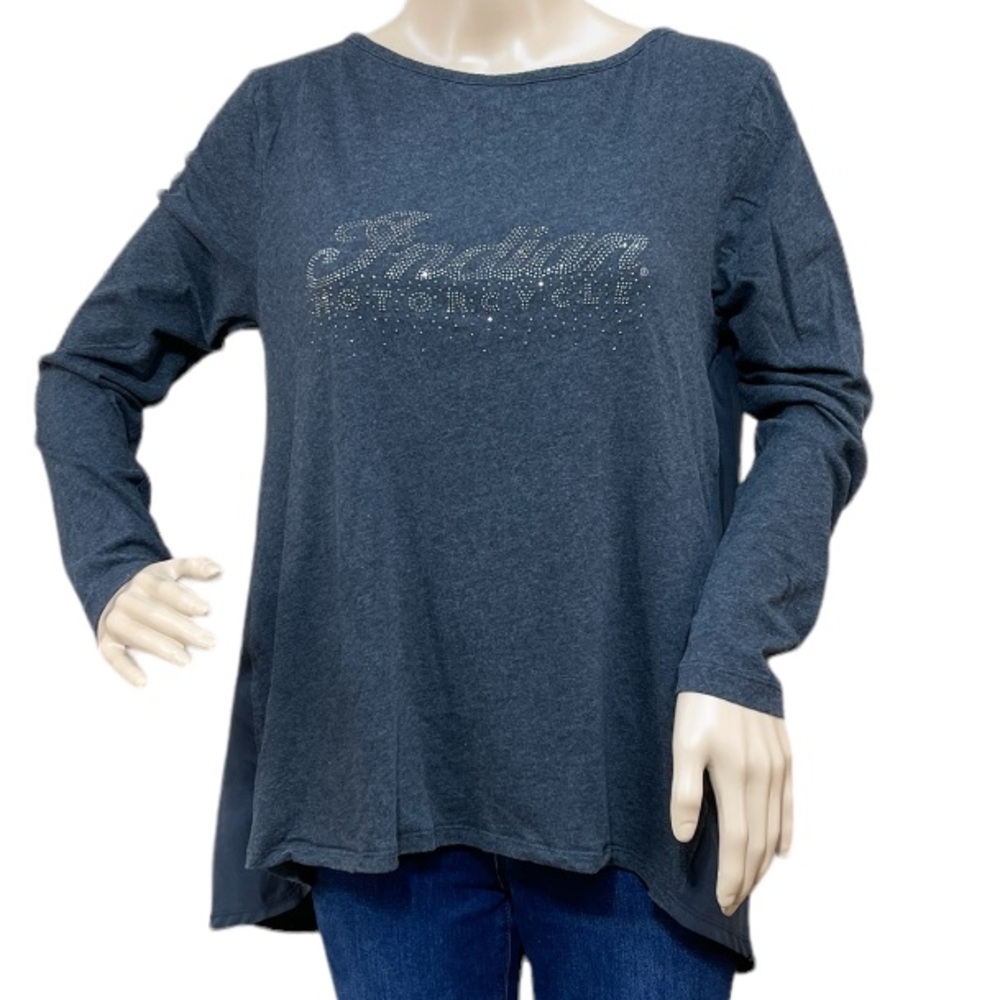 INDIAN MOTORCYCLE Women’s Grey Long Sleeve Tee Shirt Size Medium